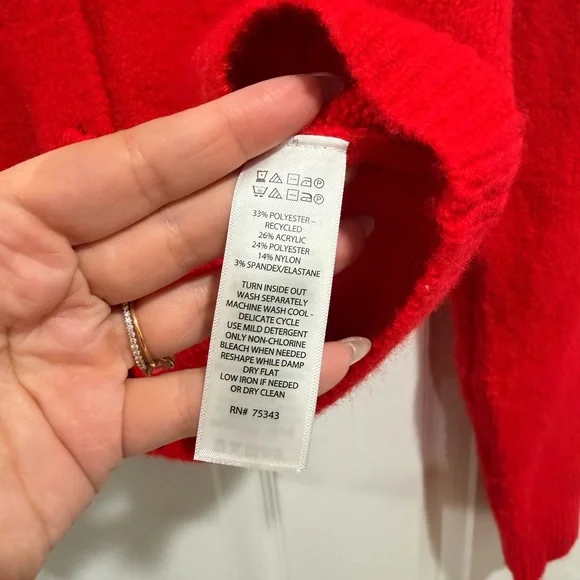 Cupcakes & Cashmere Red V-Neck Cardigan with Heart Shaped Buttons - Picture 5 of 5